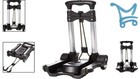 Compact Folding Luggage Cart Plastic Black 70lb Capacity Easy Portable