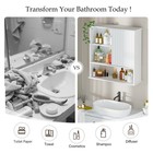 Bathroom Wall Cabinet  Medicine Cabinet With Single Door   3 Shelves  Wall Mount