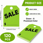 120 Pack Green Sale Tags  8 5 X 11 8 Inch Car Mirror Price Labels