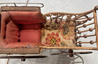 Antique 19th C  Victorian Wicker Baby Carriage