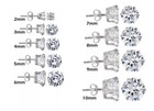 December Birthstone Blue Topaz 925 Sterling Silver Round Cz Stud Earrings 2-10mm
