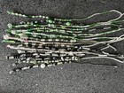 Vintage Glass Beads Wired Jade Green 19 Pc Of 17     a9
