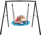 440lb Metal Swing Set Outdoor For Kids Adult Play With 40  Saucer Swing Backyard