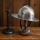 Medieval Kettle Hat Helmet     18 Gauge Steel Wearable Knight Armor With Rustic Fi