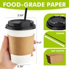 12 Oz 50 Pack Disposable Paper Coffee Cups With Lids  Sleeves And Straws  Dis   