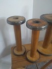V5g Lot Of 8 Wood Industrial 9 5 In Spools   Bobbins Primitive Decor