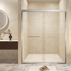 44-48  X 72  Aluminum Frame Double Sliding Shower Door 1 4  6 Mm  Brushed Nickel