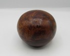 Vintage Turned Burl Wood Round spherical Lidded Box 2 75x3 5    Dia