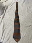 Harley-davidson Silk Tie Gray Orange Striped Bar   Shield Logo Men   s Necktie