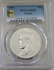  1950 S 1 Silver Dollar George-vi Canada Pcgs Ms65 3fwl Rare R4 Highest-grades