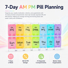 7 Day Am Pm Pill Holder  Press Button Weekly Medicine Organizer Bpa Free Case