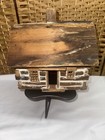 Vintage Log Cabin Handmade Folk Art 10x7 5x10 Ooak Rustic Primitive Decor Signed