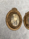 2 Antique Vtg Brass Gilded Bronze Ornate Victorian French Art Marie Antoinette  