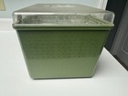 Vintage Wilson Wil-hold Avocado Green Usa Plastic Sewing Box W  2 Trays 13  X 8 