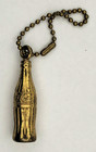 Vintage Coca Cola Coke Miniature Bottle Gold Tone Key Chain Keyring