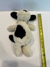 Jellycat Bashful Black And Cream Puppy Dog 12  Plush Floppy Stuffed Animal