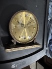 Antique Working 1930 s Luxor Swiss Gilt Brass 8 Day 15 Jewel Mantel Desk Clock