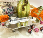Vintage F  B  Rogers 1883 Silver Plate Footed   Handled Bread Serving Tray 14 