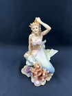Rare Vintage Mermaid On Coral Rock Reef Statue Figurine  5731 Pacific Giftware