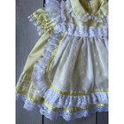 Vintage Handmade Baby Girls Dress And Bonnet 0-3 Mos Yellow White 