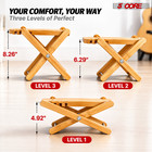 5 Core Guitar Foot Stool Adjustable Leg Rest Portable Wood Classical Footrest