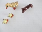 4 Lot Vintage Hagen Renaker Miniatures Figurines Duck Ducklings Dog        A8