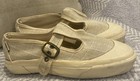 Vtg-vans Mary-jane Made In Usa White Canvas Sz 8 Women s Sneakers Noss