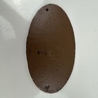 Cast Iron Beware Of Dog Oval Plaque Sign Dark Brown Patina 7 