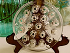 Vintage Clear Glass Footed Flower Frog For Vase  Floral 19 Holes 4 5 