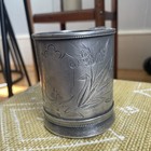 Quadruple Silverplate Cup Simpson Hall Miller   Co Floral Etch Antique