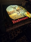 Rare Vintage 1980 s Budweiser Beer Lighted Bar Sign Buck Deer 18x18 80s Pub Lamp