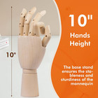 Wooden Hand Model  10inches Left Hand Mannequin Figure For Jewelry Display And D