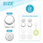 25 Sets Maker Supplies 32mm   1 26 Inch Blank Keychain Parts Light Green