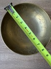 Antique Heavy Brass Hand Engraved Asian Chinese Dragon Pedestal Footed Bowl Mcm