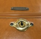 Vintage Samsonite Luggage Style 4632 Brown Leather Suitcase W  Original Hangers
