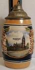 Vintage Ramstein Pfalz Germany Beer Stein 0 5l Cobalt Blue Pewter Tone Lid
