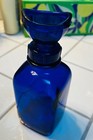 Vintage Wyeth Collyrium Cobalt Blue Bottle Glass Eye Wash Cup Stopper 5 75 