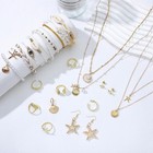 Newitin 49 Pcs Gold Jewelry Set For Women Boho Vacation Beach Jewelry Set