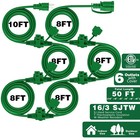 K Kasonic Outdoor Extension Cord 50 Ft Evenly Spaced 6 Outlets Green