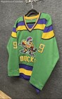 Mighty Ducks Adam Banks  99 Hockey Jersey Movie Replica Embroidered Green Sz M