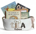 Personalized Basket Baby Shower Gift Basket Faux Fall Embroidered Beige New Mom