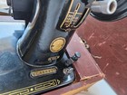 1956 Singer 99k Portable Black Electric Sewing Machine With Pedal And Hard Case