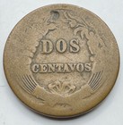 1878 Peru 2 Centavos Coin - Peruvian Dos Centavos - World Coin - Ships Free