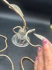 Vintage Art Deco Era Glass Flower Petal Accent Light Lamp Glass Base Works As Is
