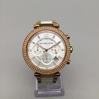 Michael Kors Parker Watch Women Rose Gold Tone Chronograph New Battery 6 25 