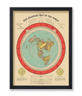 Gleason s New Standard Map Of The World Art Poster Flat Earth Map Wall Decor