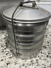 Vintage  Aluminum Coal Miner s Round Lunchbox   Bucket 6 Piece 5qt