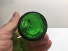 Small Antique Bright Green 3 Piece Mold Medicine Bottle  4 3 4 Inches Tall 