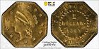 1863 G 1 California Fractional Gold Bg-1307a   Pcgs Gold Shield Ms64