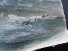 Antique Signed Oil On Canvas - Boats On A Rough Sea